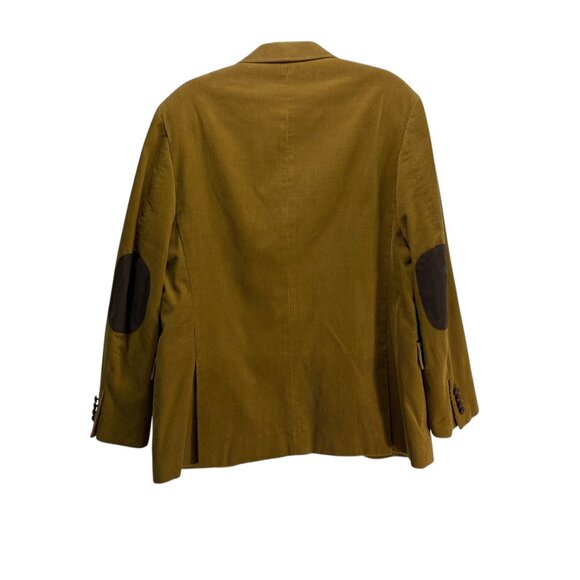 Vtg Tasso Elba Corduroy Camel Blazer Sport Coat Elbow Patch Men M 39-41 Academia - Picture 2 of 15